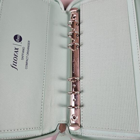 Filofax Saffiano Personal Compact Zip Organizer Spiral Wallet Travel Case Budget - Picture 7 of 13